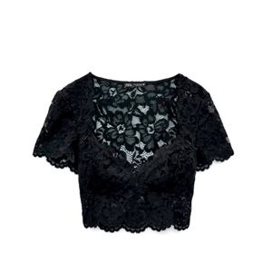 ZARA BLACK LACE TOP